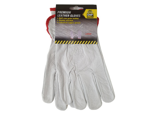 White Leather Rigger Gloves BC- Size 10 (Large)