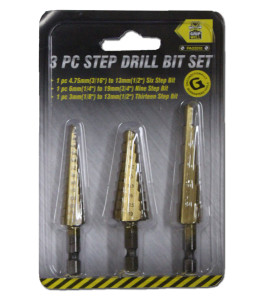 3Pc Step Drill Set