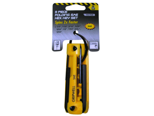 9pc Sae Rapido Folding Hex key