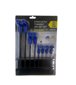 8pc Metric TPR T-handle Hex Key Set
