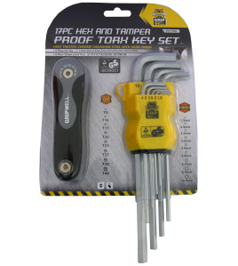 17pc Hex Key &amp; Folding Torx Set