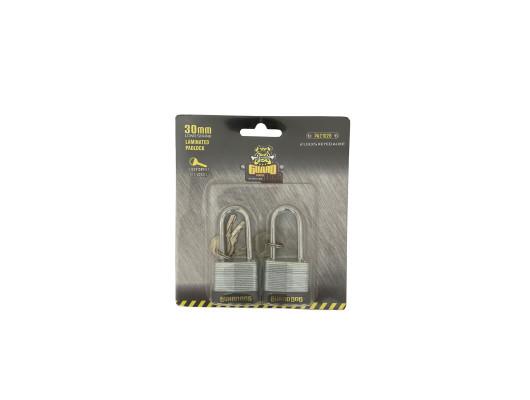 2pc 30mm Long Shank Keyed alike Laminated Padlock