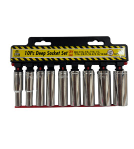 10pc 3/8" Dr 12pt A/F Deep Socket Set (Cr-V)