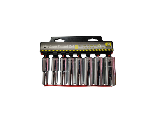 9pc 1/2" Dr 12pt A/F Deep Socket Set (Cr-V)