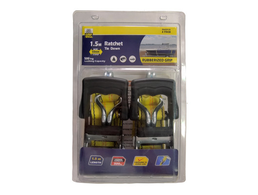 2pc Ratchet tie 50mm wide 1.5 m/500kg