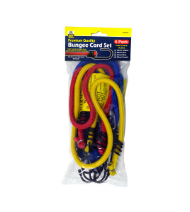 6pc Elastic Bungee Strap Set