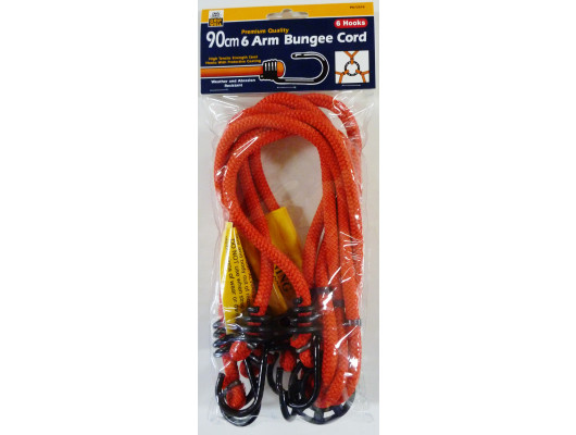 Elastic Bungee Strap 8mm x 90cm, 6-Arm