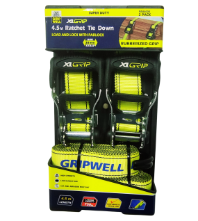 2pc Ratchet Tie Down 38mm x 4.5m (750kg LC)