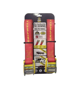 2pc Cam buckle with paddle 38mm x 4m LC 500kgs